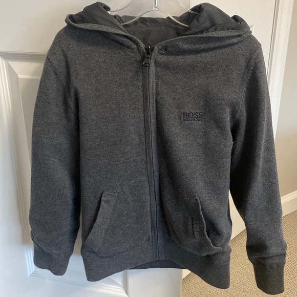 Hugo Boss boys reversible knit jacket boys around size 5 perfect condition - Picture 1 of 8